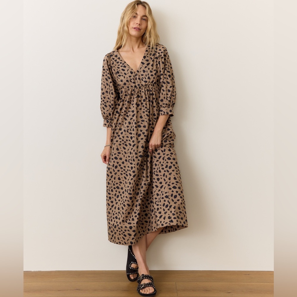 Marine Layers- Alani Poplin Maxi Dress - Animal Abstract